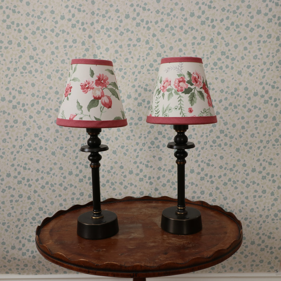 LAMPSHADE - SMALL CLIP-ON PAPILLION PINK MOSS