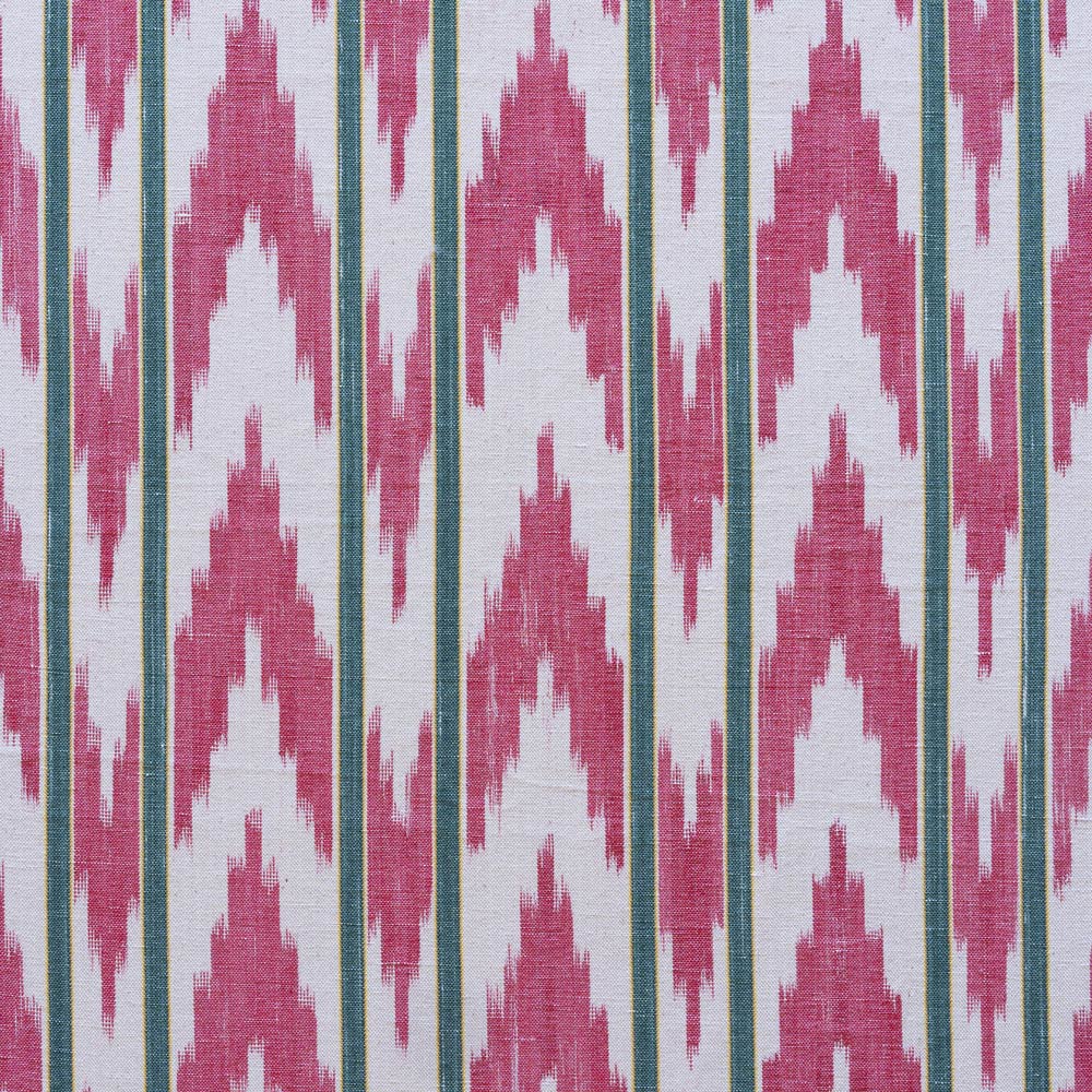BUJOSA FABRIC - RED ZIGZAG WITH GREEN STRIPE
