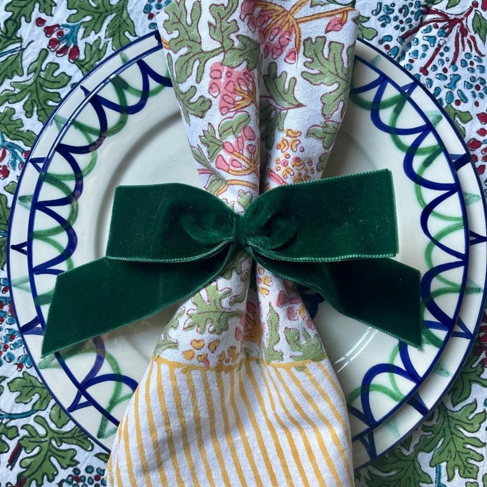 NAPKIN BOWS - DARK GREEN (SET OF 4)