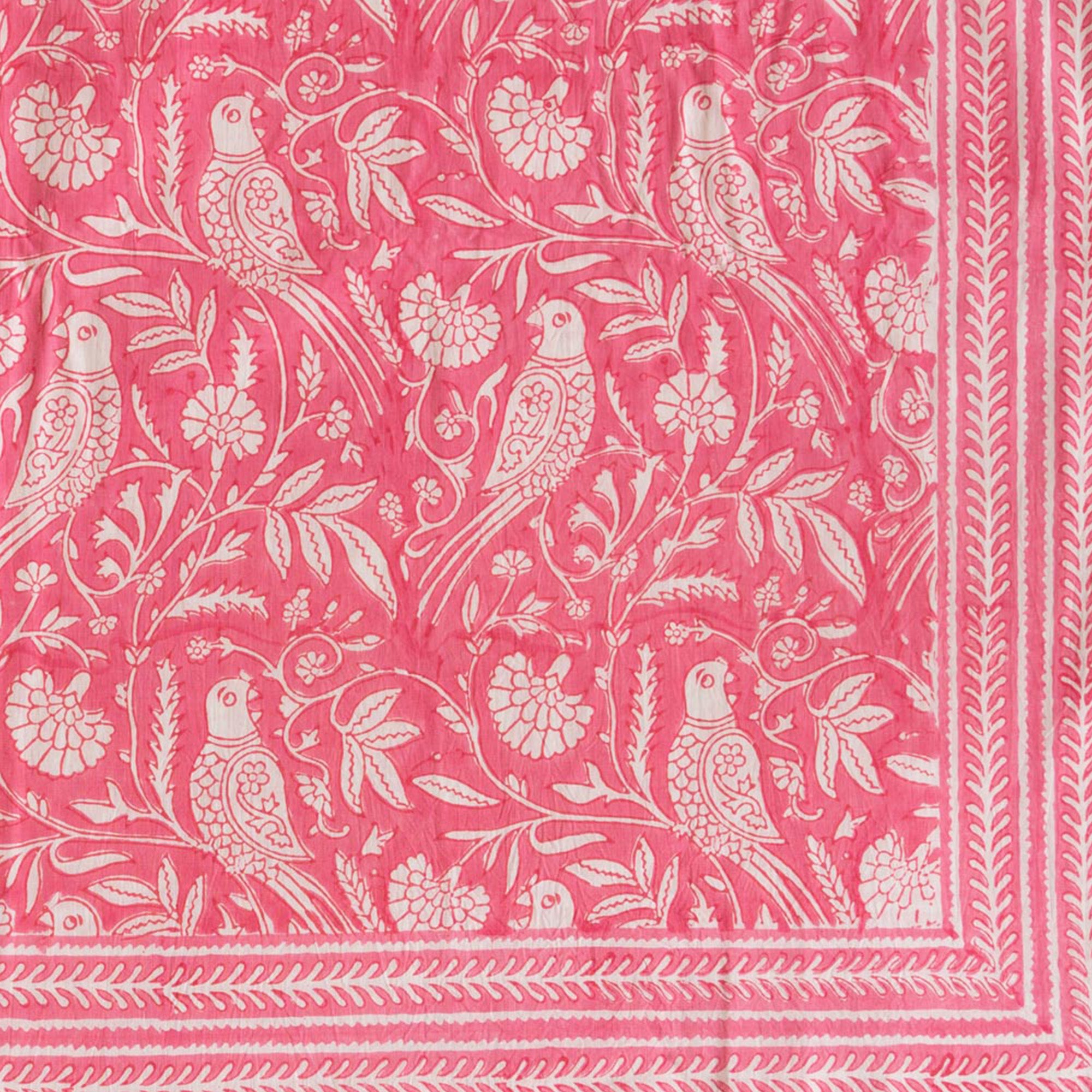 PARROT TABLECLOTH IN PINK