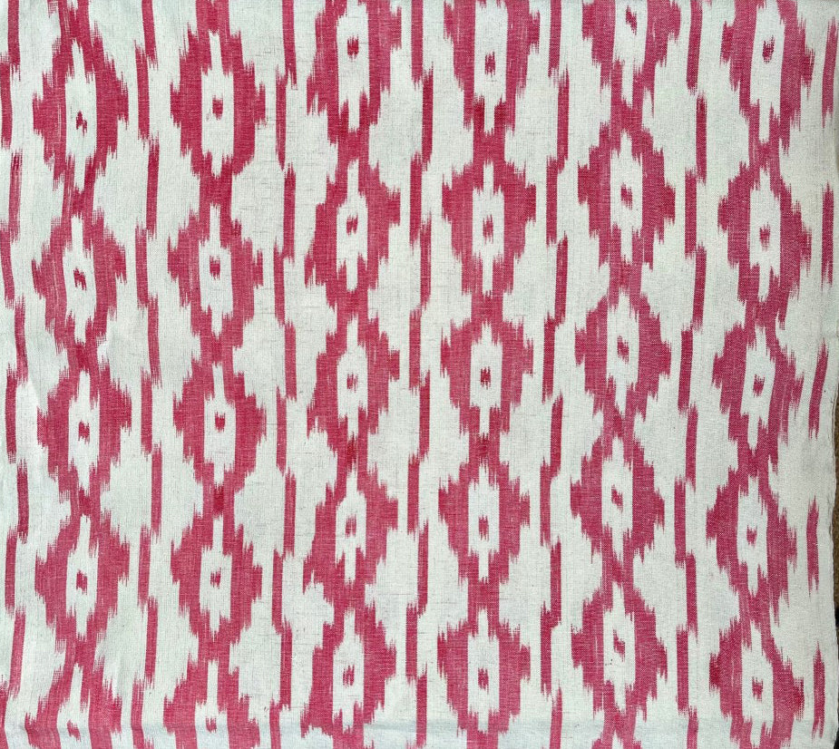 BUJOSA FABRIC - PALE APPLE RED CHEVRON WITH WAVE STRIPE