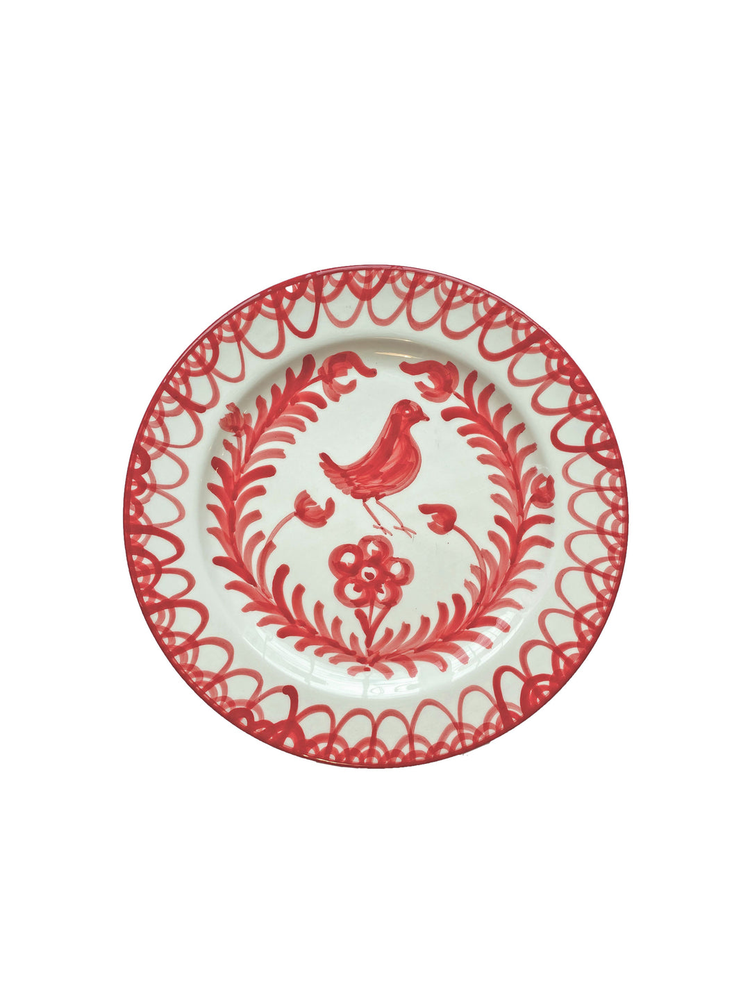 SIDE PLATE - BURNT SIENNA BIRD DESIGN
