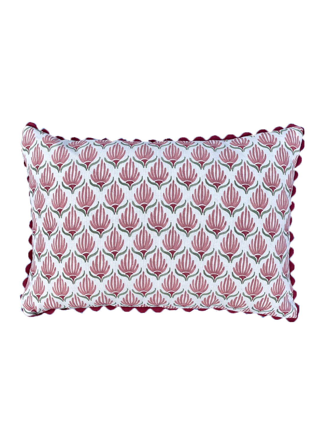 PARDIS FABRIC CUSHION IN TULIPS PERSIAN ROSE - NEW