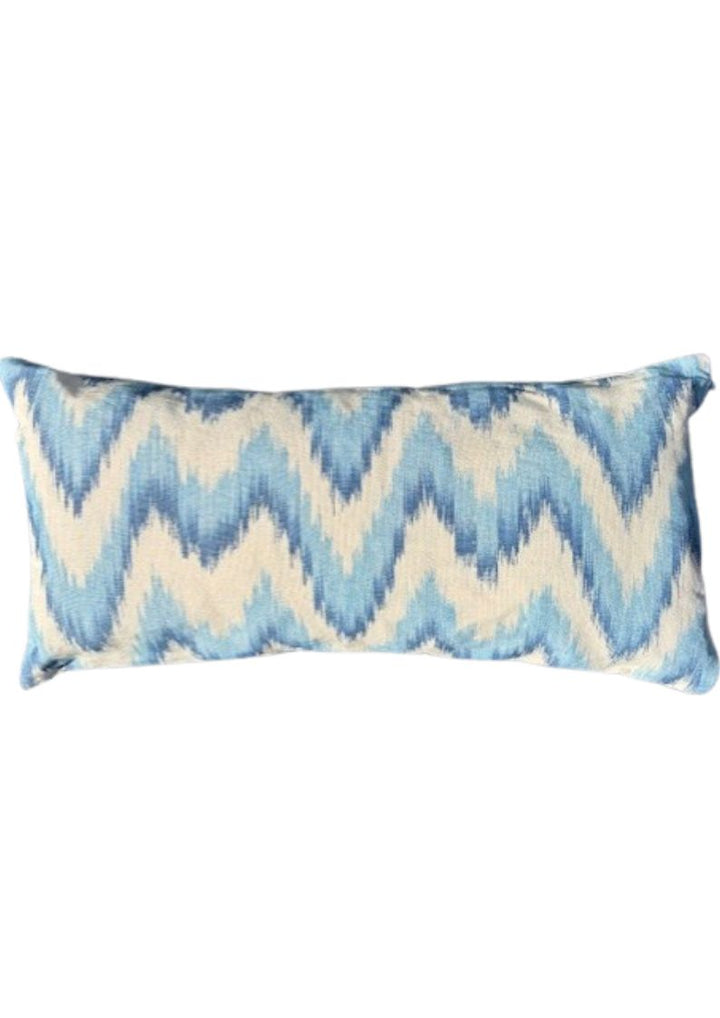 MALLORCAN FABRIC CUSHION - FLAMESTITCH BLUE