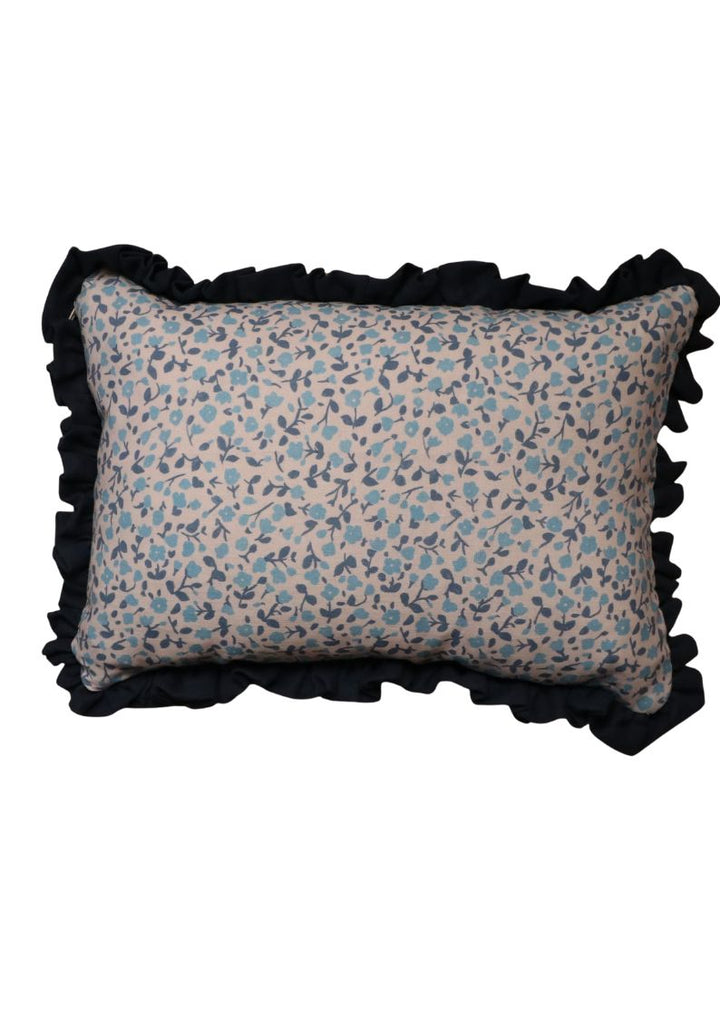 RUFFLE CUSHION  - BLOSSOM TWO BLUES