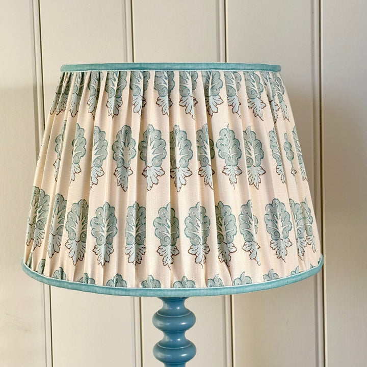 LAMPSHADE - PLEATED SHADE IN BOWMONT DUCK EGG REVERSE