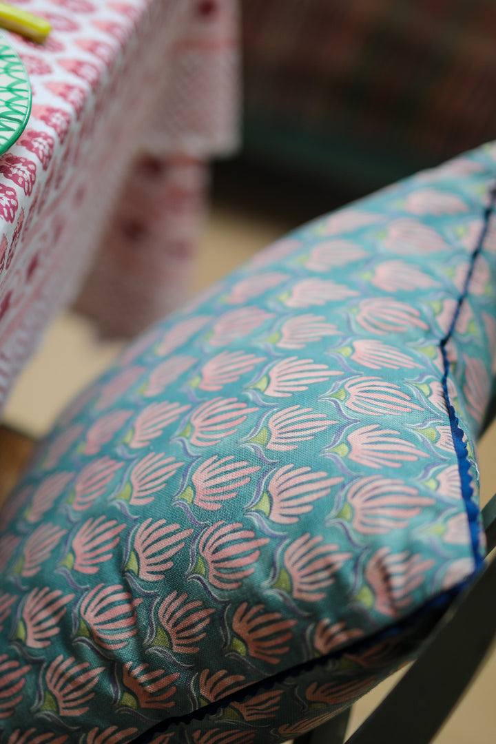 PARDIS FABRIC CUSHION IN TULIPS JADE