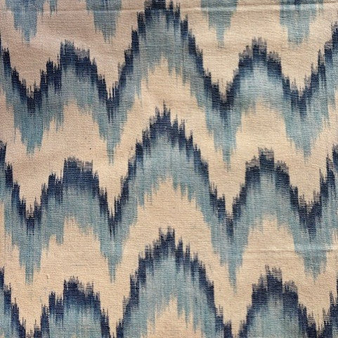 BUJOSA FABRIC - FLAMESTITCH BLUE