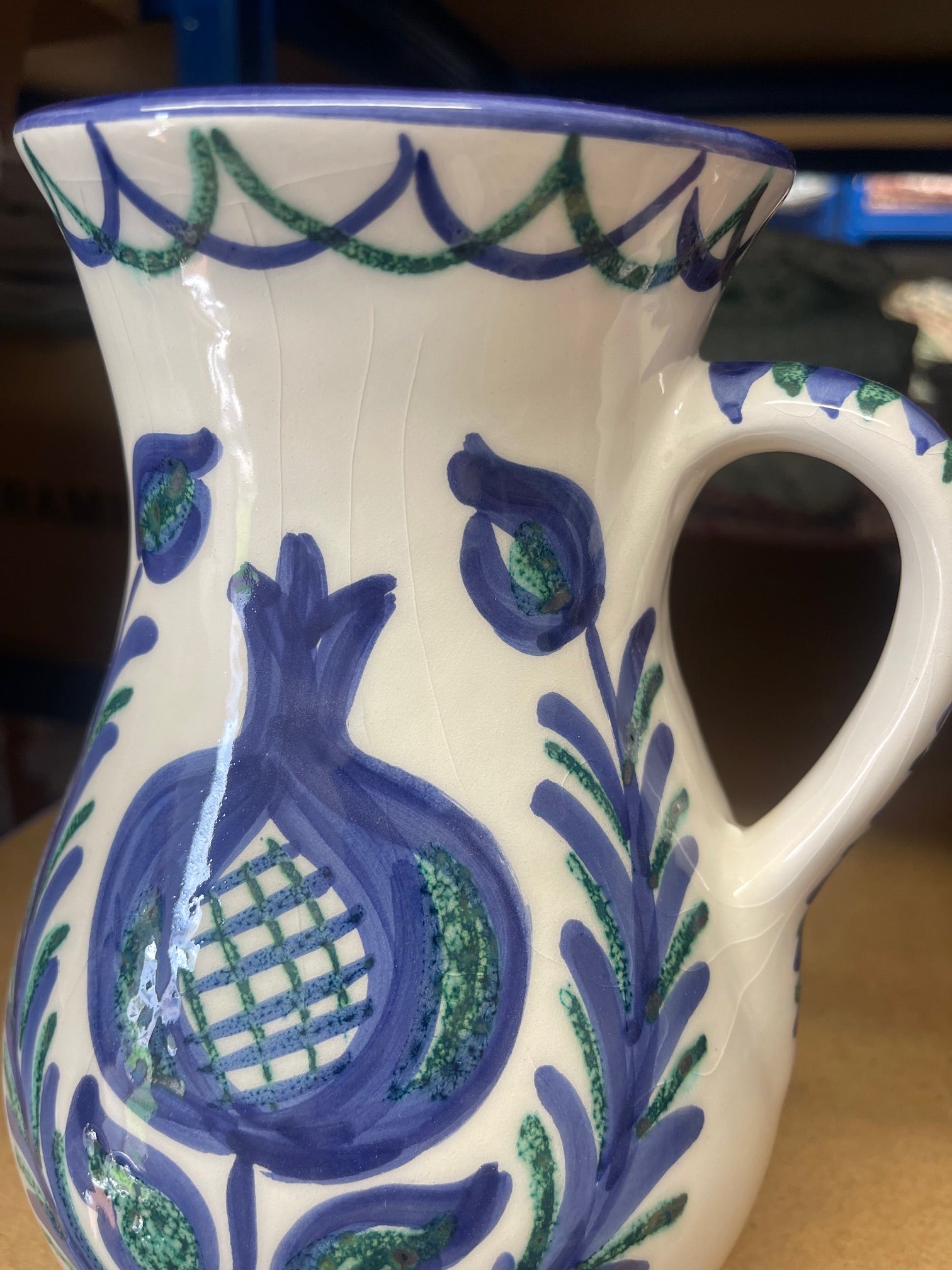 HANDPAINTED JUG - Crackled - seconds -Sale