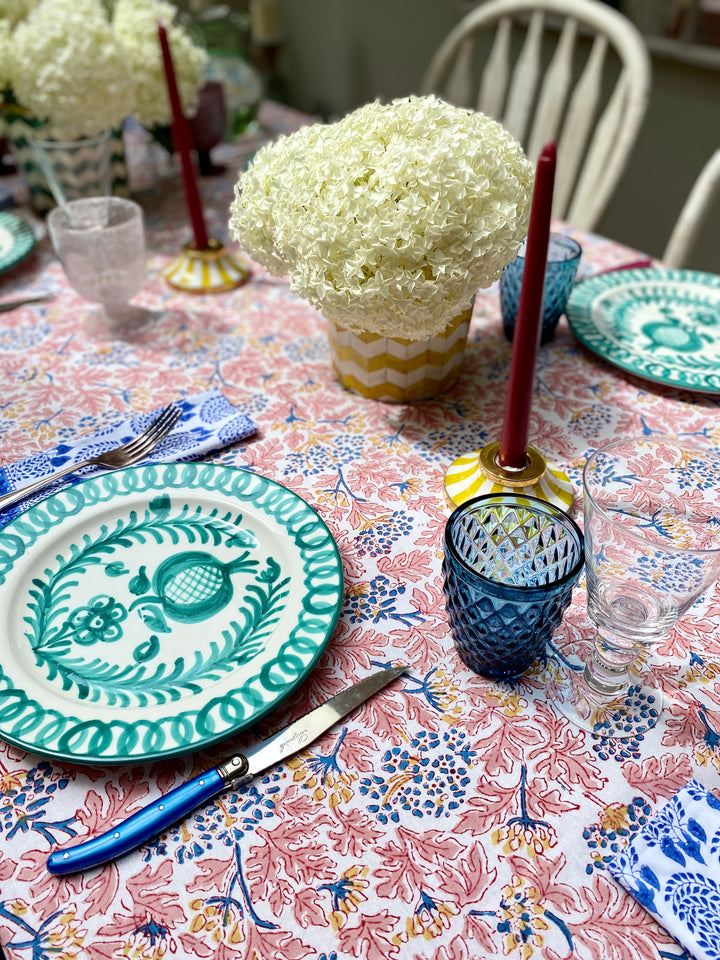KELPIE TABLECLOTH IN PINK-BLUE