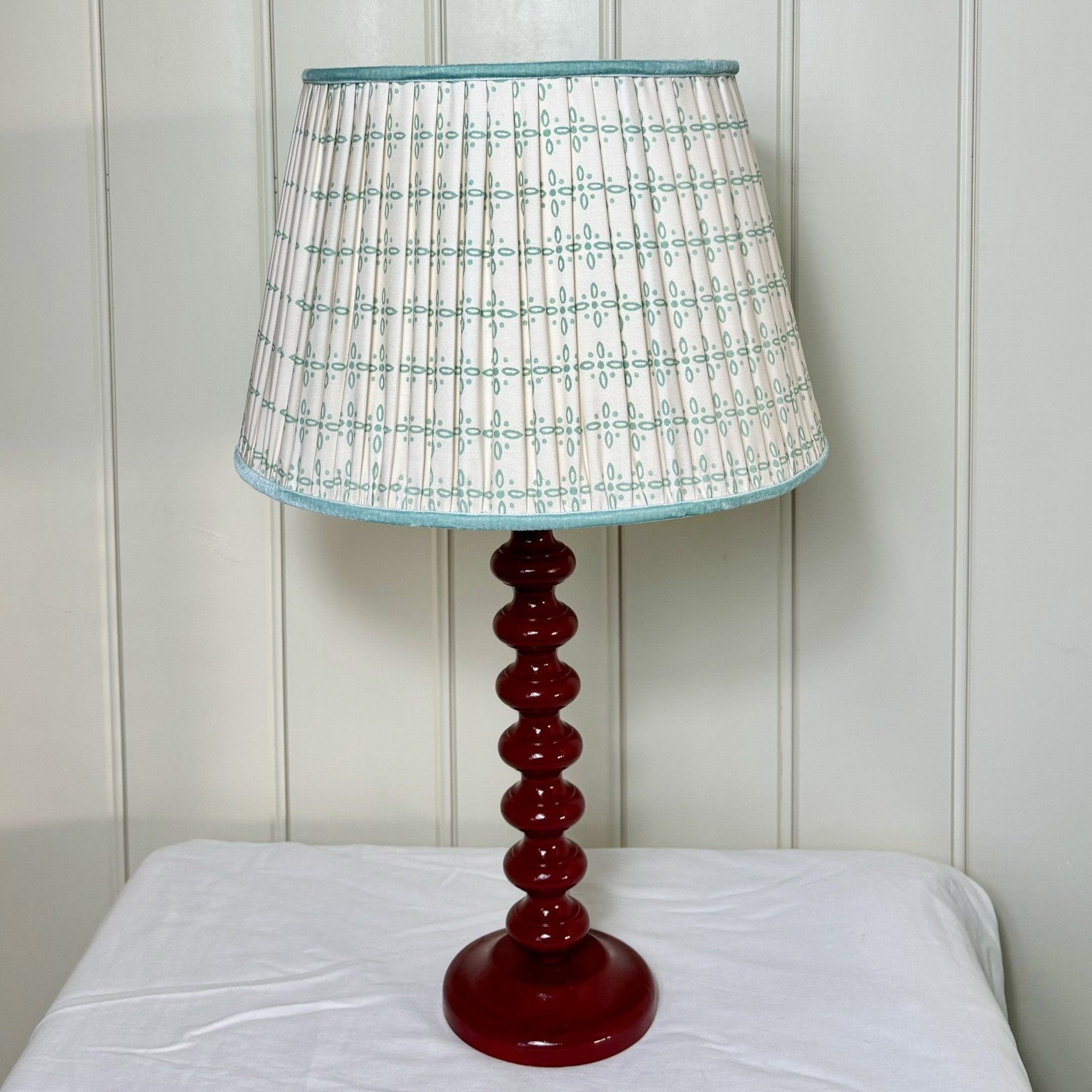 LAMPSHADE - PLEATED SHADE IN MARY'S CROSS FABRIC