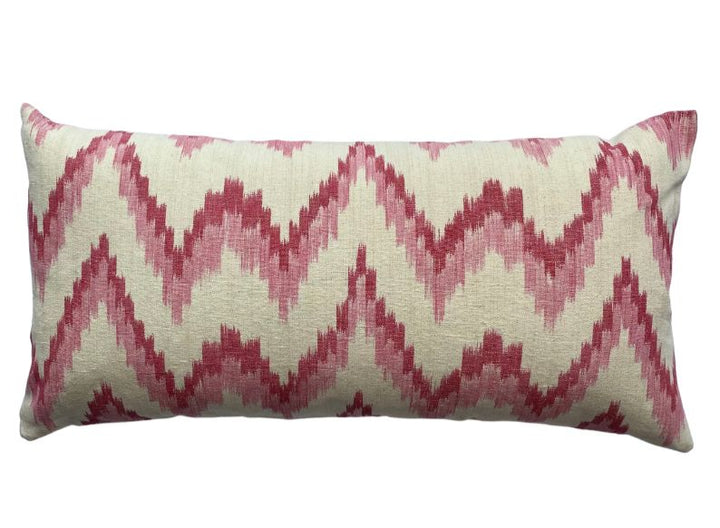 MALLORCAN FABRIC CUSHION - FLAMESTITCH PINK
