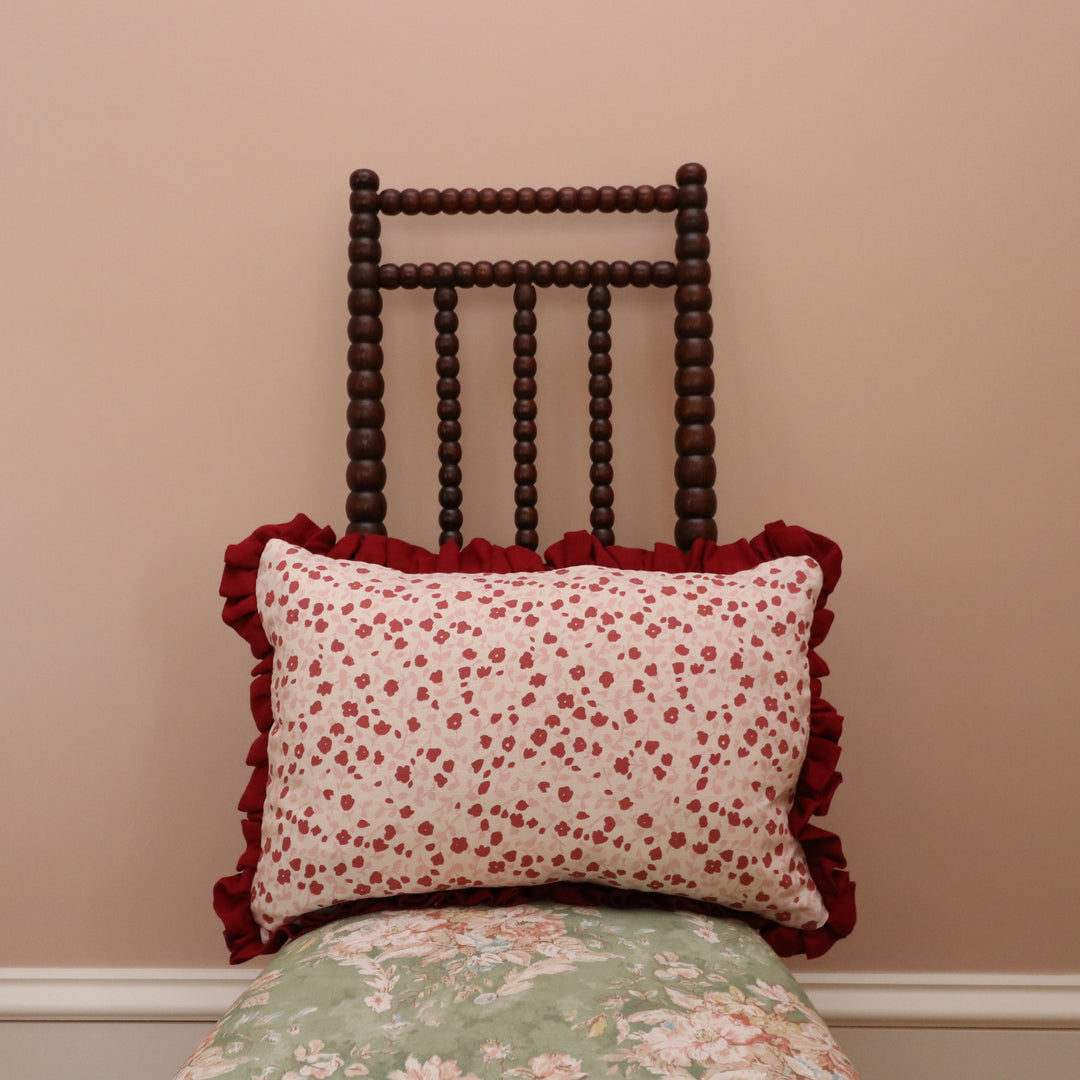 RUFFLE CUSHION  - BLOSSOM TWO PINKS