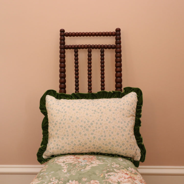 RUFFLE CUSHION  - BLOSSOM PALE SAGE