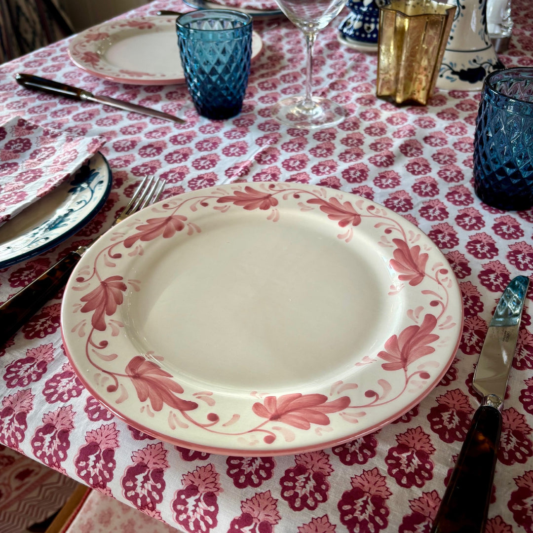 DINNER PLATE - PINK GARLAND - NEW