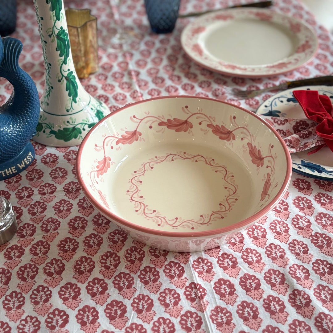 LARGE BOWL (LEBRILLO) -  PINK GARLAND