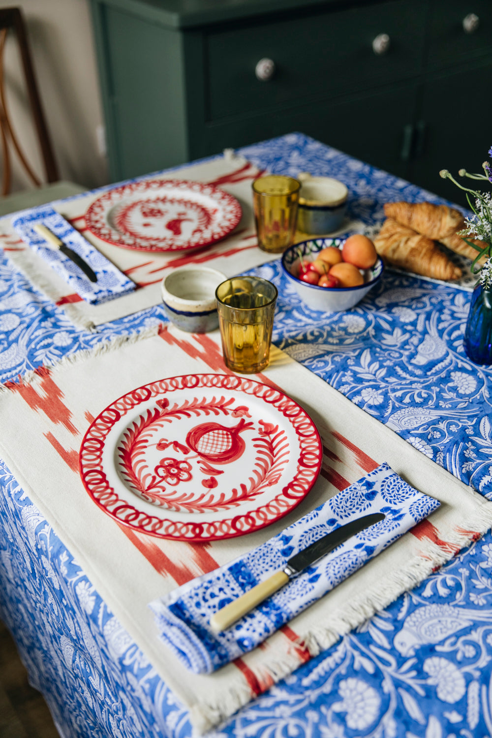 DINNER PLATE - BURNT SIENNA POMEGRANATE DESIGN