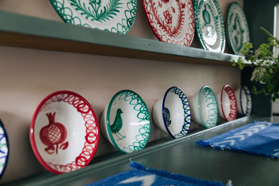 SMALL BOWL - GREEN BIRD DESIGN