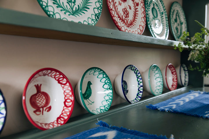 SMALL BOWL - GREEN BIRD DESIGN