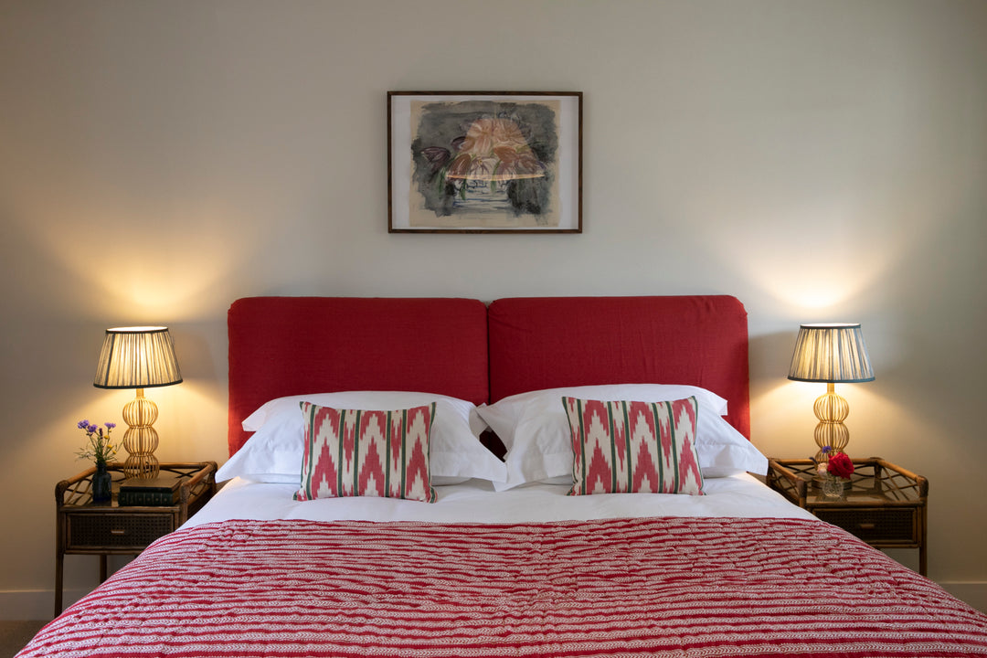 BUJOSA FABRIC - RED ZIGZAG WITH GREEN STRIPE