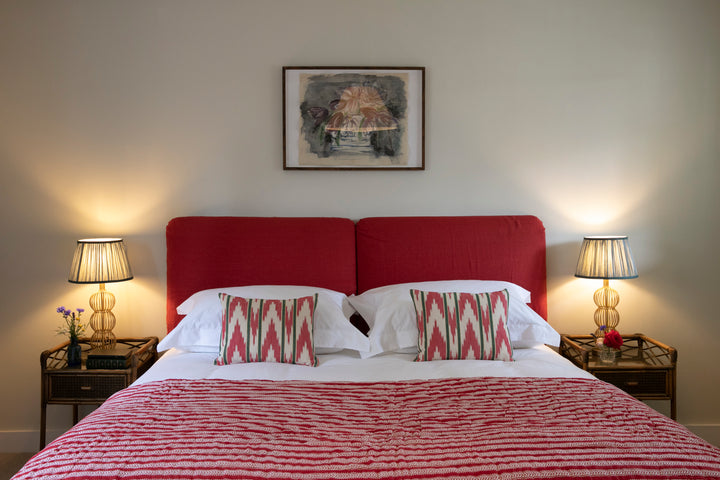 BUJOSA FABRIC - RED ZIGZAG WITH GREEN STRIPE
