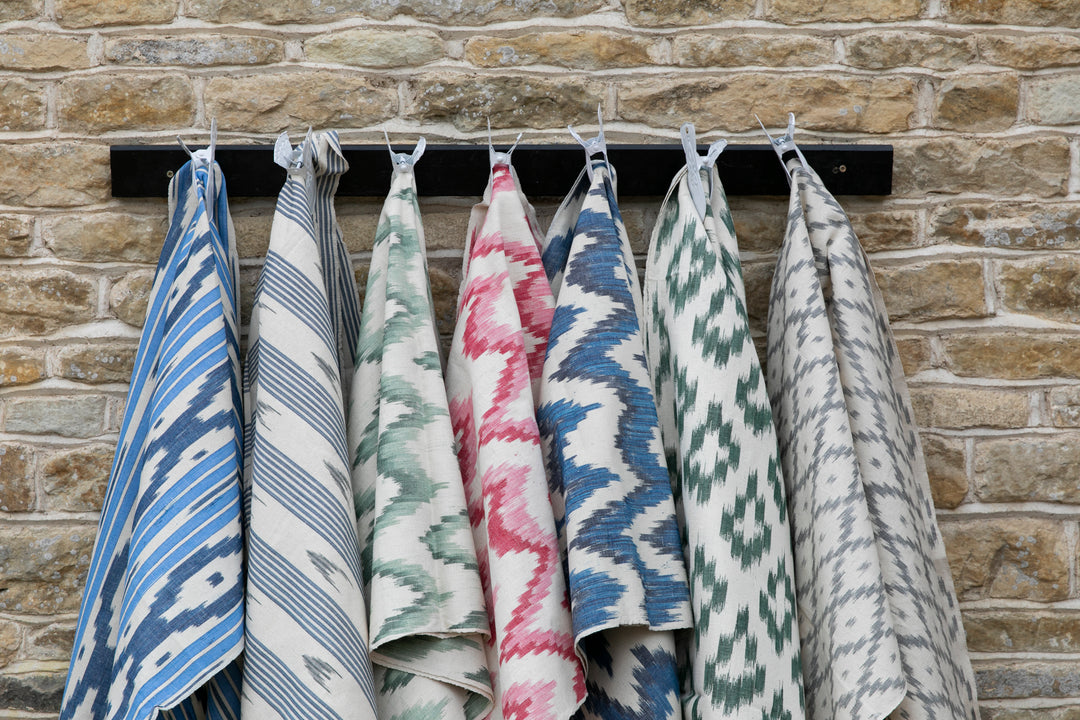BUJOSA FABRIC - FLAMESTITCH BLUE