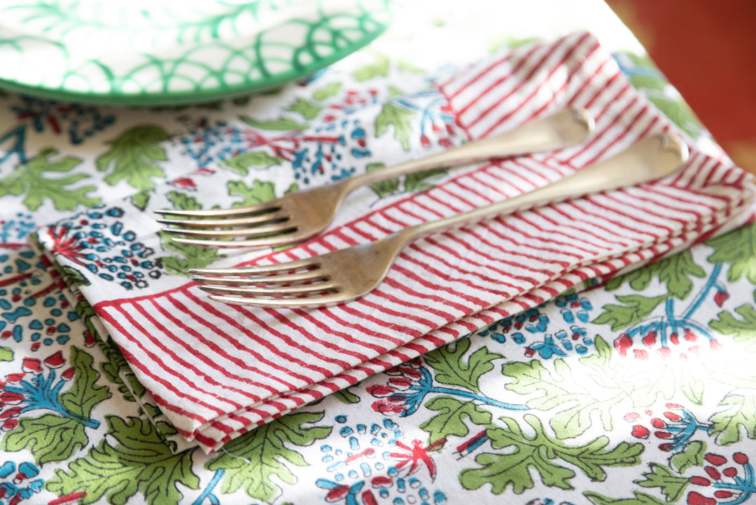 KELPIE NAPKIN IN GREEN/RED (SET OF 4)