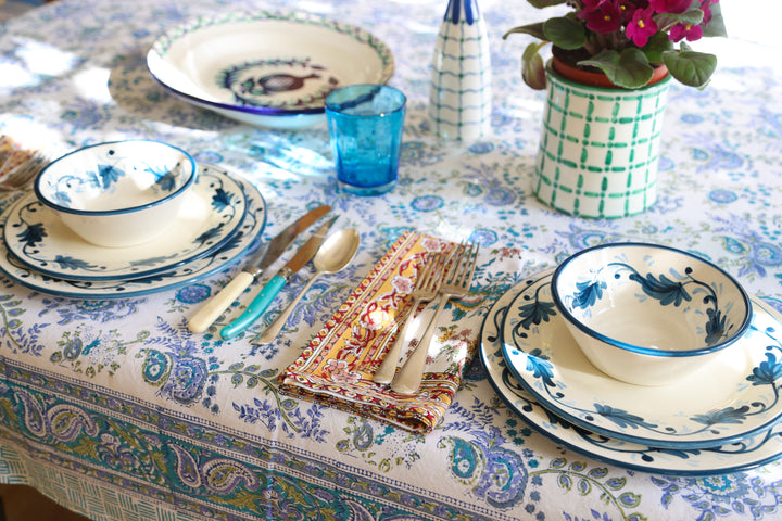 MEADOW TABLECLOTH IN BLUE - SALE 25% off