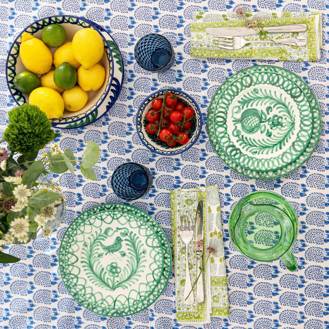 DINNER PLATE - GREEN BIRD DESIGN