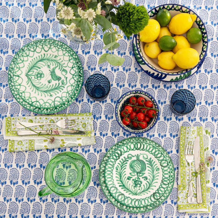 SIDE / DESSERT / SALAD PLATE - GREEN POMEGRANATE DESIGN