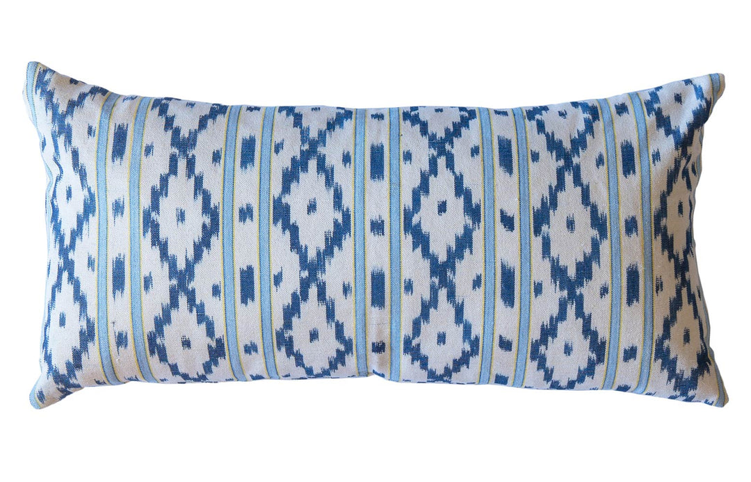 BUJOSA FABRIC - PALE BLUE & YELLOW STRIPES WITH BLUE CHEVRON