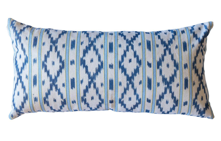 BUJOSA FABRIC - PALE BLUE & YELLOW STRIPES WITH BLUE CHEVRON