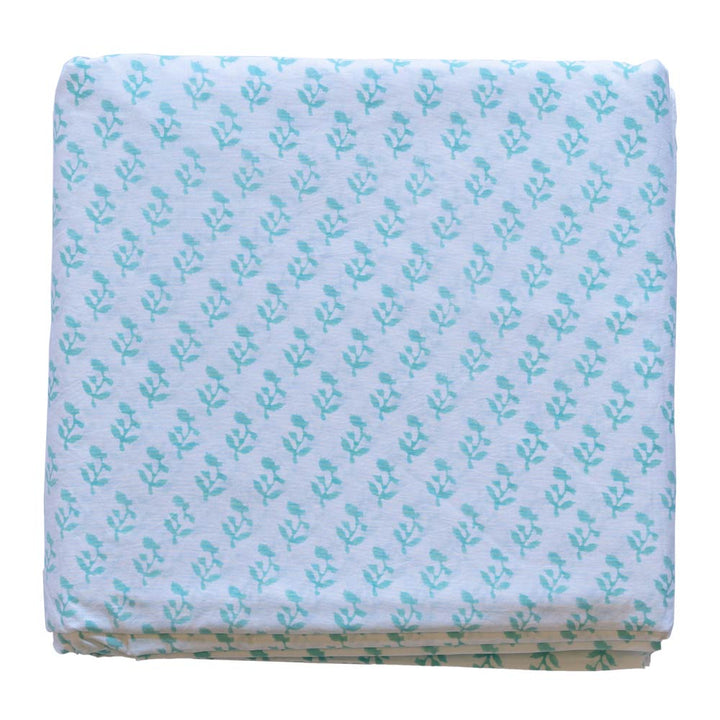 SMALL TREE FABRIC IN AQUA - Sale 50% off