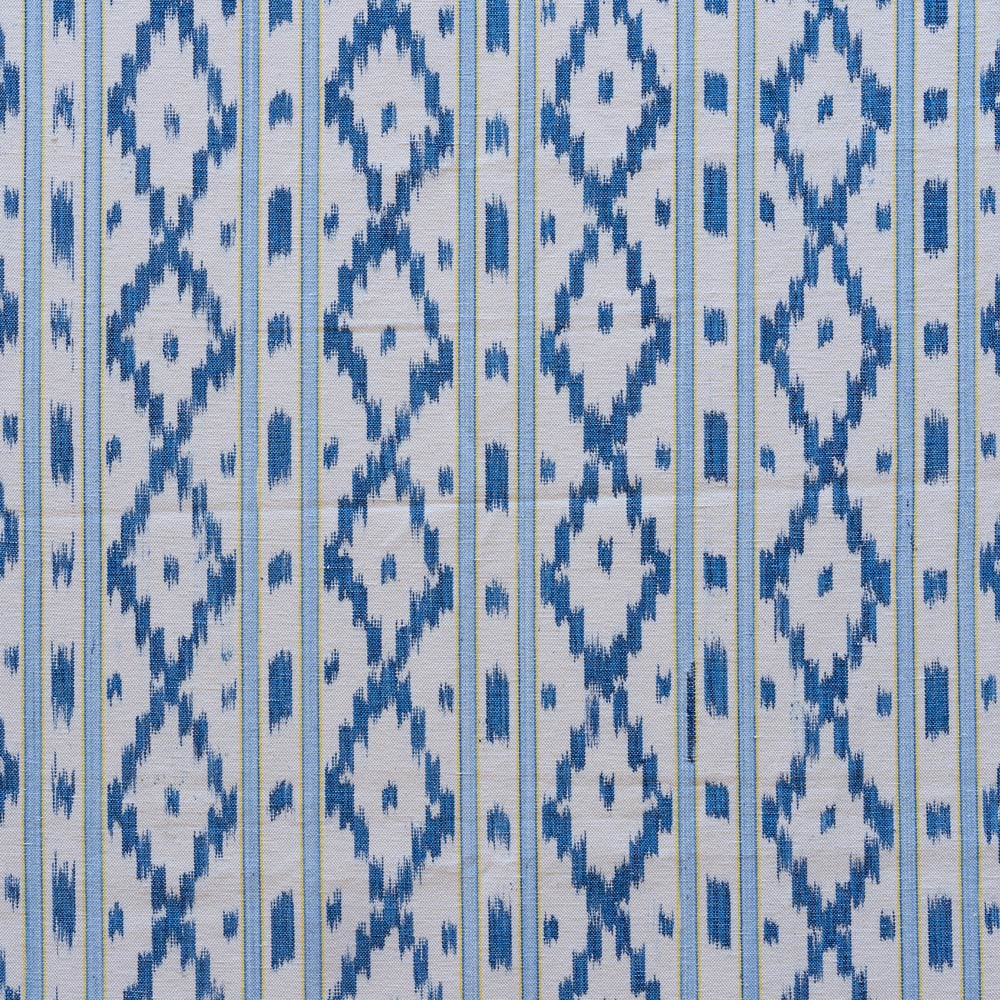 BUJOSA FABRIC - PALE BLUE & YELLOW STRIPES WITH BLUE CHEVRON