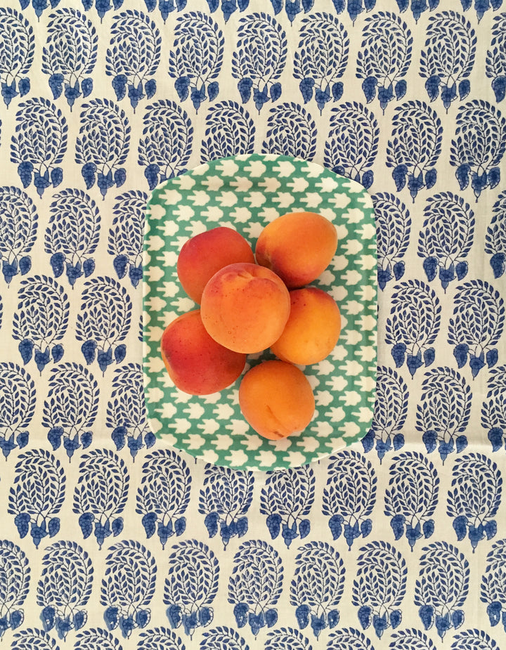 MELAMINE TRAY - CHICKEN FEET PATTERN, BLUE - Sale 25% off