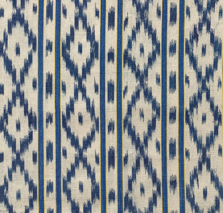 BUJOSA FABRIC - PALE BLUE & YELLOW STRIPES WITH BLUE CHEVRON