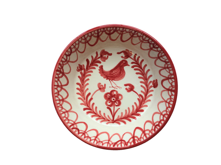 LARGE BOWL (LEBRILLO) -  BURNT SIENNA BIRD DESIGN