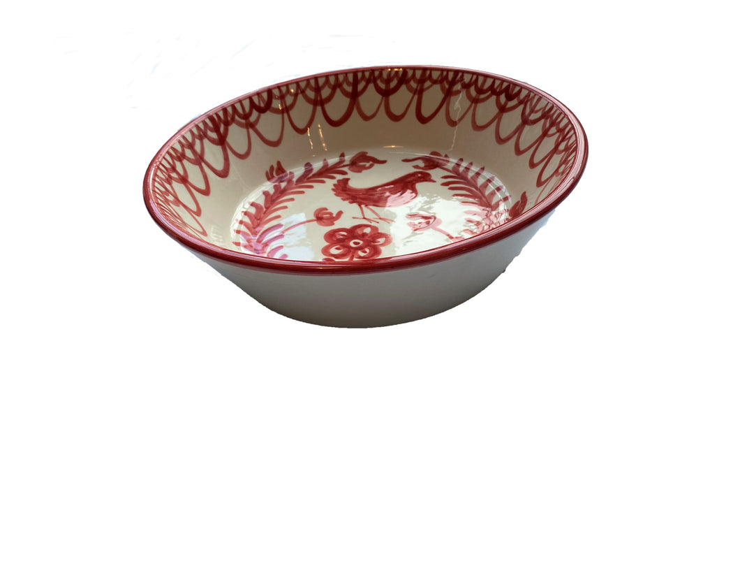 LARGE BOWL (LEBRILLO) -  BURNT SIENNA BIRD DESIGN