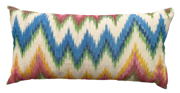 MALLORCAN FABRIC CUSHION - FLAMESTITCH MULTICOLOUR