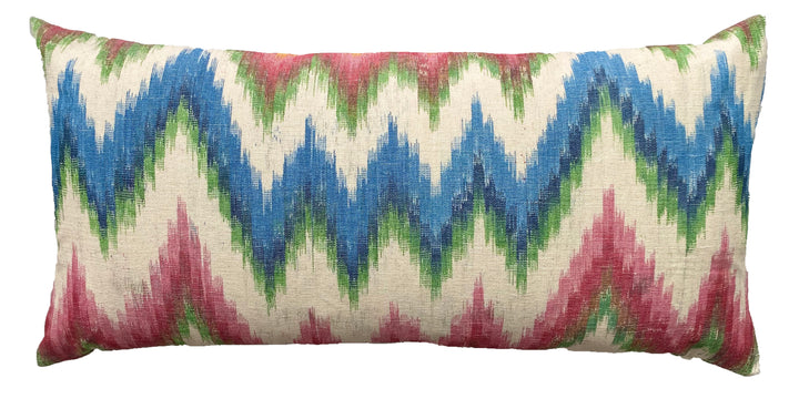 MALLORCAN FABRIC CUSHION - FLAMESTITCH MULTICOLOUR