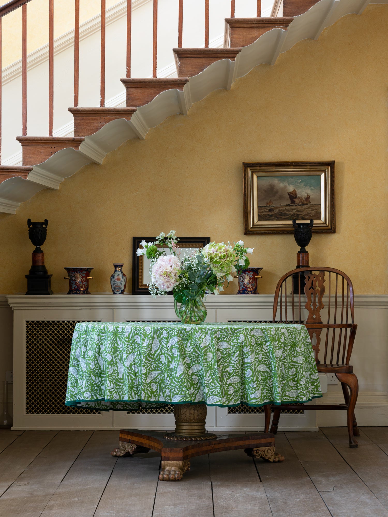 PARROT TABLECLOTH IN GREEN