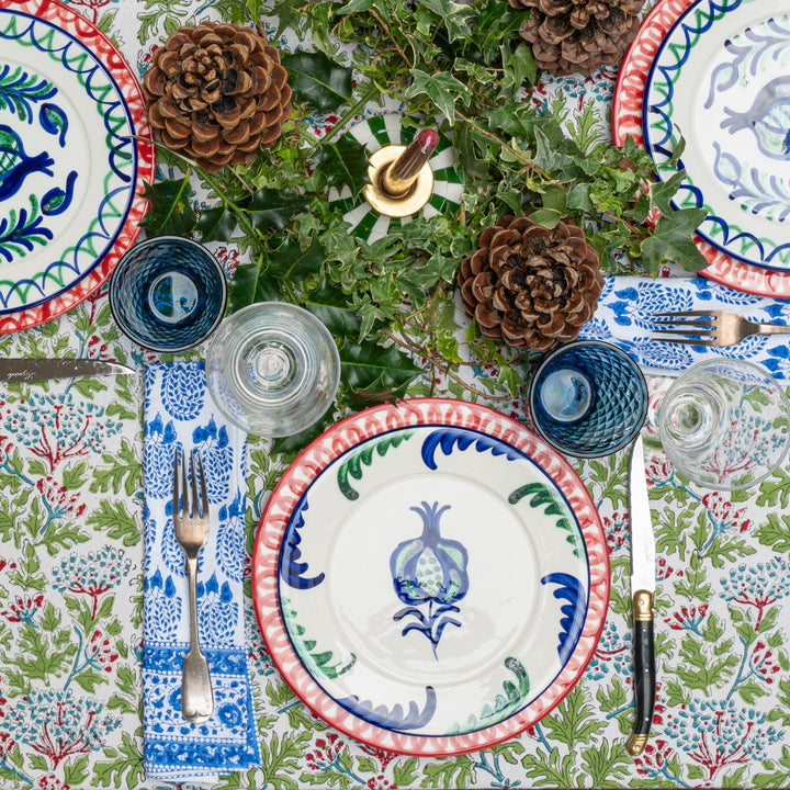 SIDE / DESSERT / SALAD PLATE - POMEGRANATE WITH SIDE FERNS - Part of our Soho Home Collection
