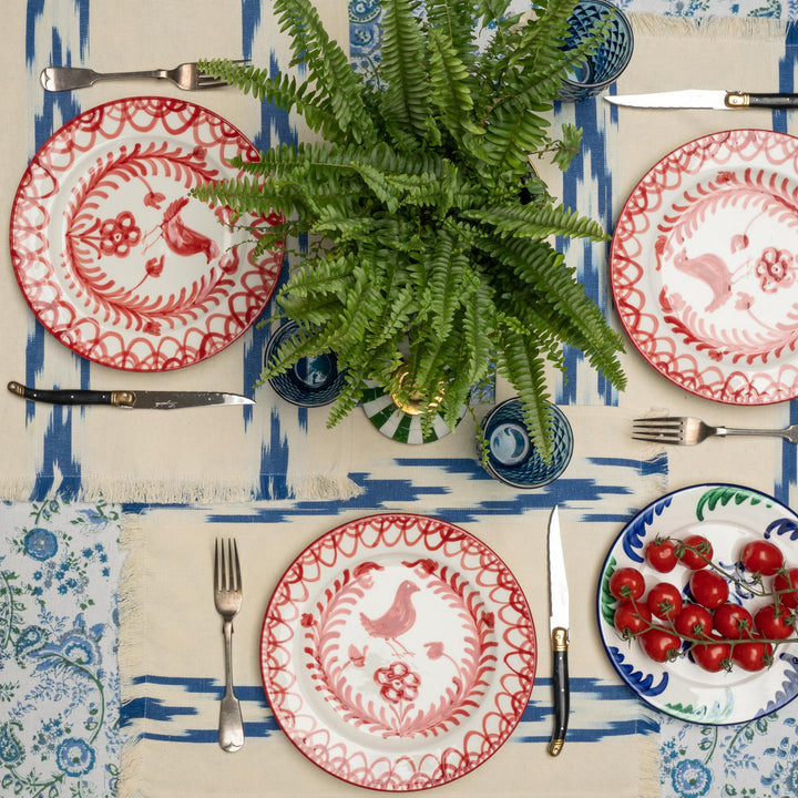 DINNER PLATE - BURNT SIENNA BIRD DESIGN