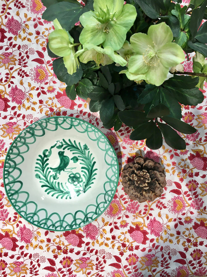 MEDIUM BOWL - GREEN POMEGRANATE DESIGN