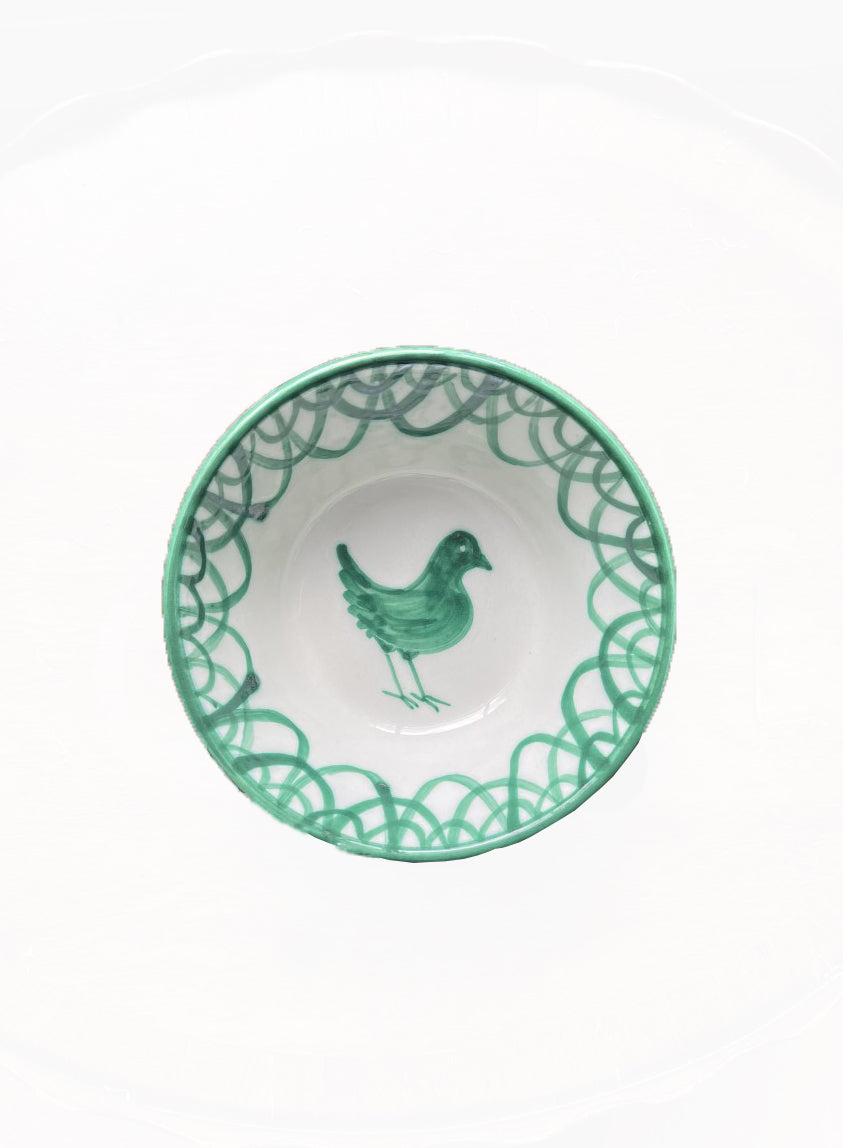 SMALL BOWL - GREEN BIRD DESIGN