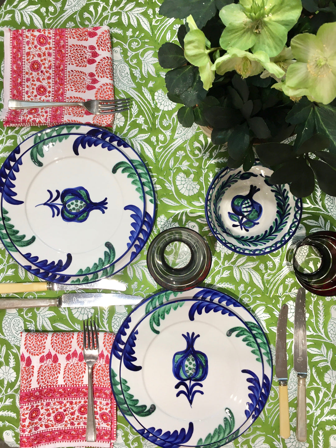 PARROT TABLECLOTH IN GREEN