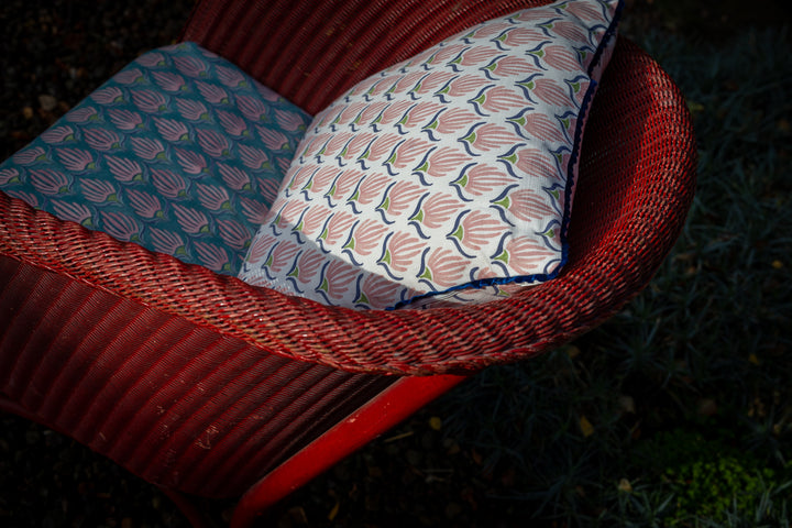 PARDIS FABRIC CUSHION IN TULIPS PINK