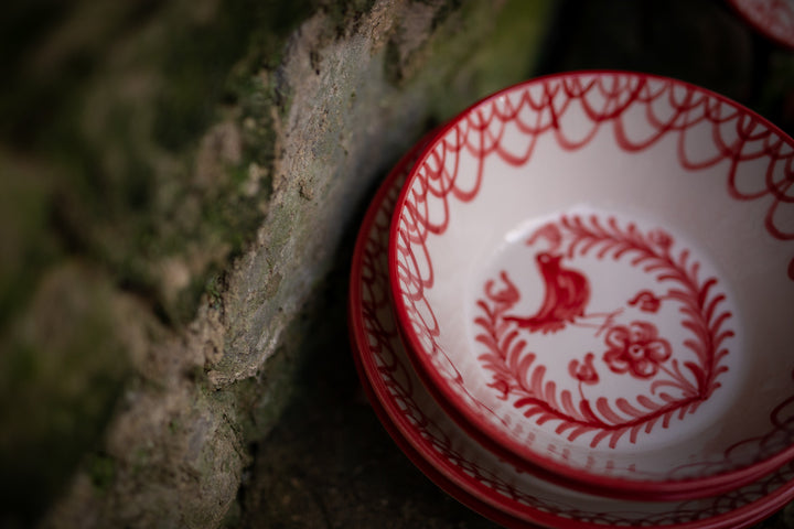 MEDIUM BOWL - BURNT SIENNA BIRD DESIGN