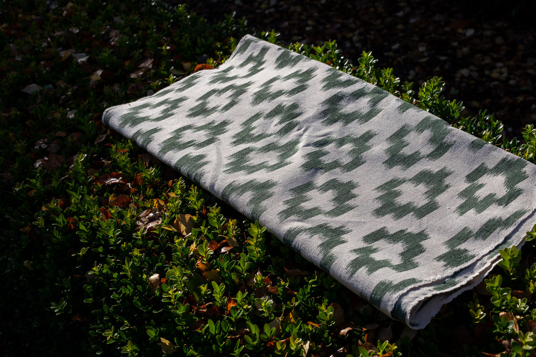 BUJOSA FABRIC - OAK GREEN LARGE CHEVRON