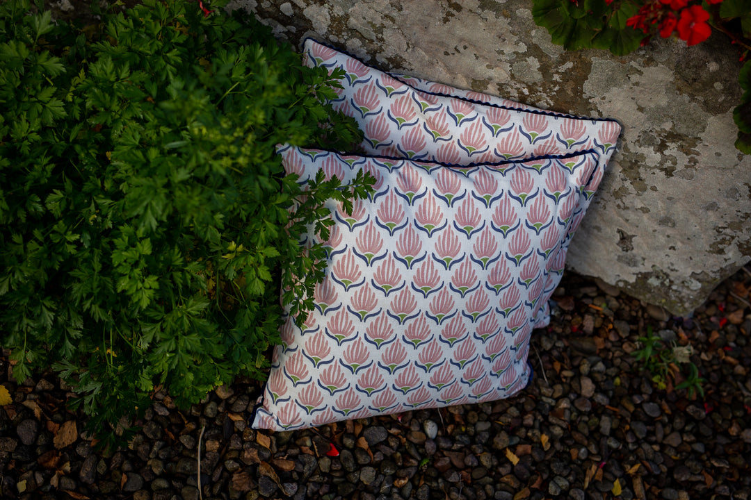PARDIS FABRIC CUSHION IN TULIPS PINK